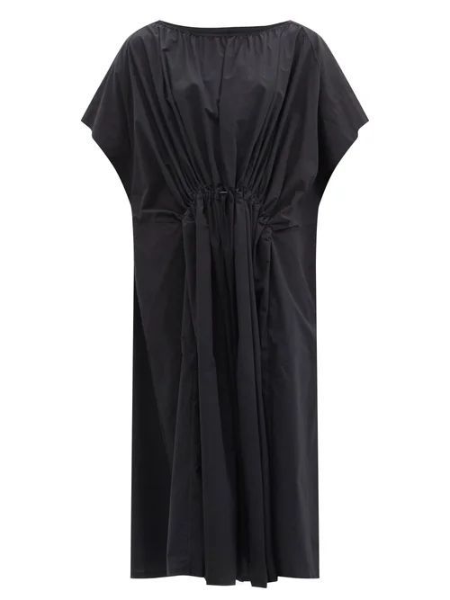 The Mudlark Drawstring-waist Cotton Dress - Womens - Black