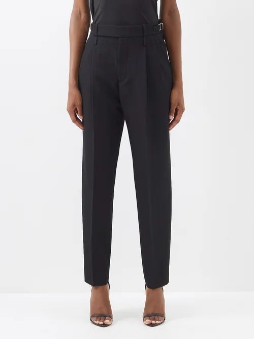 Wool-barathea Tailored Trousers - Womens - Black