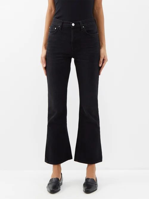 Kickflared Denim Jeans - Womens - Black
