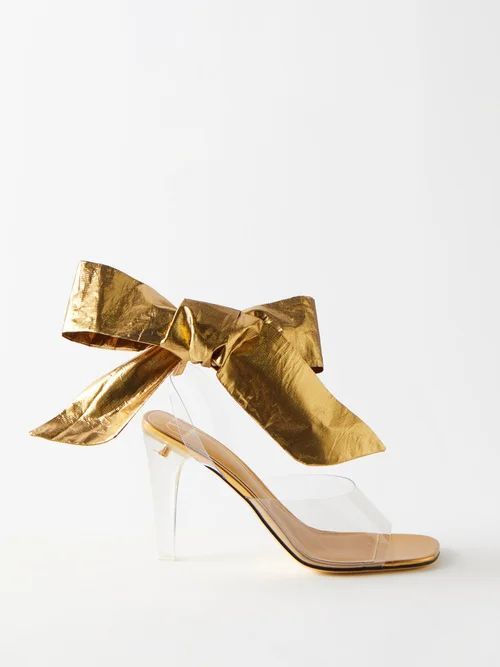 Party 100 Bow-embellished Pvc Sandals - Womens - Bronze