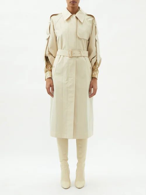 Whitmore Belted Cotton-gabardine Trench Coat - Womens - Cream