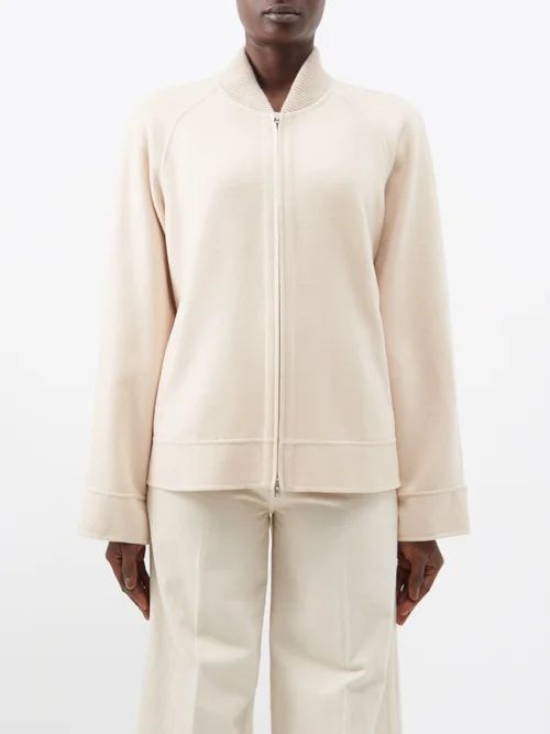 Beaumont Double-faced Wool-blend Bomber Jacket - Womens - Beige