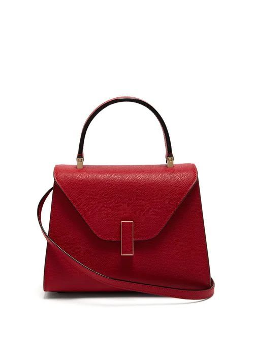 Valextra - Iside Mini Grained-leather Bag - Womens - Burgundy