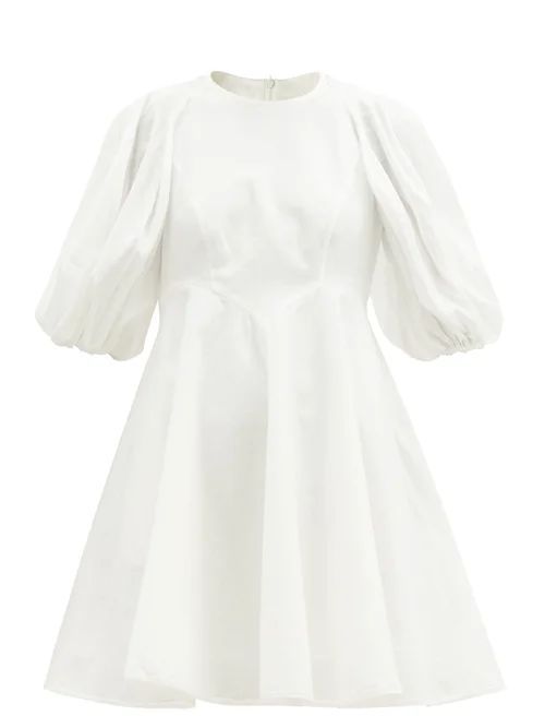 Zimmermann - Puff-sleeve Linen Mini Dress - Womens - White