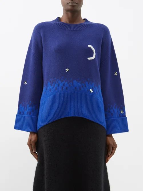 Electric Avenue Cashmere Sweater - Womens - Blue