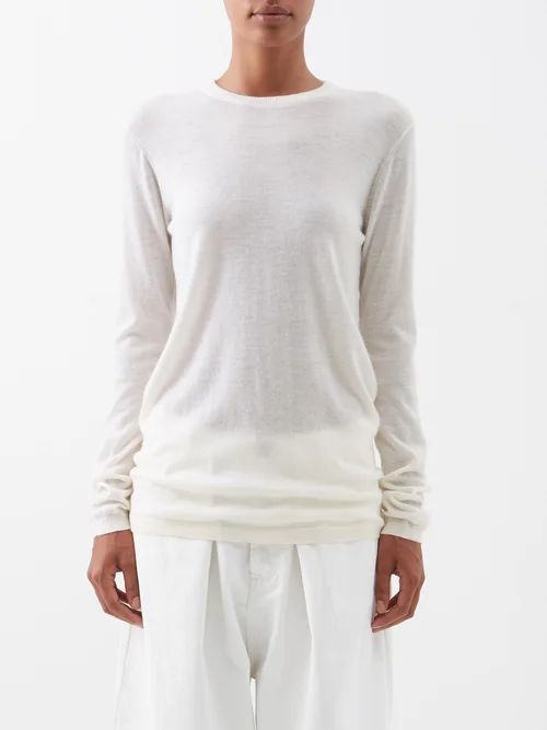 Crew-neck Responsible-cashmere Sweater - Womens - Ivory