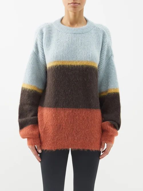 Arosa Colour-block Brushed-knit Sweater - Womens - Multi Stripe
