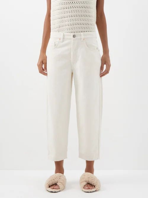 Carrot Cropped Organic-cotton Jean - Womens - Ivory