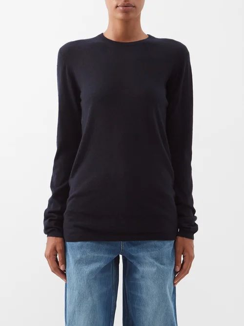 Crew-neck Responsible-cashmere Sweater - Womens - Navy