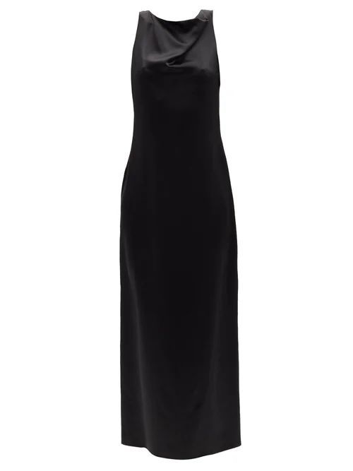 Gwyneth Silk-satin Maxi Dress - Womens - Black