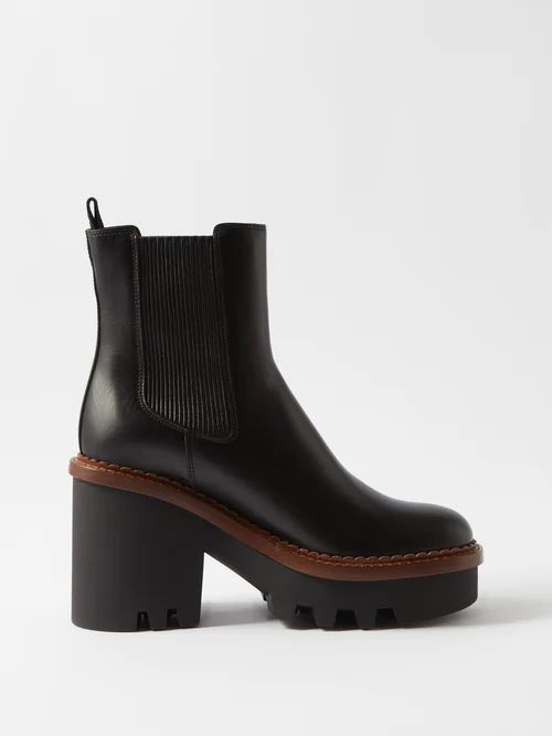 Owena Leather Chelsea Boots - Womens - Black