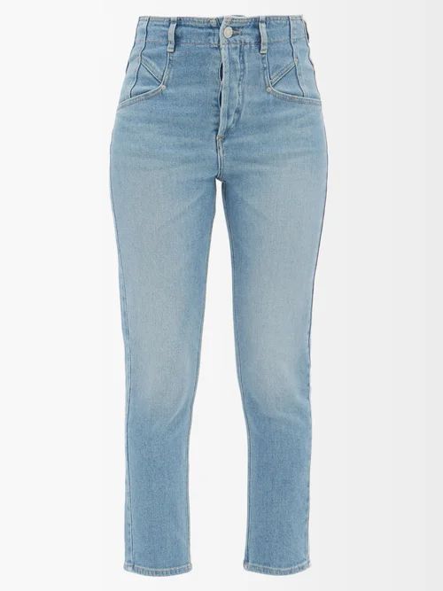 Niliane High-rise Straight-leg Cropped Jeans - Womens - Light Blue