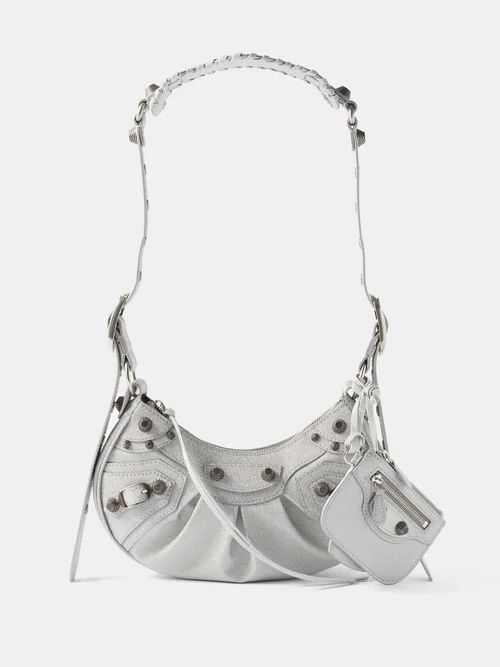 Le Cagole Xs Metallic-canvas Shoulder Bag - Womens - Silver