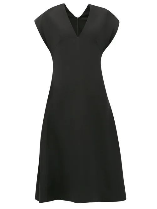 Wardrobe. nyc - Release 05 V-neck Cap-sleeve Silk-crepe Dress - Womens - Black