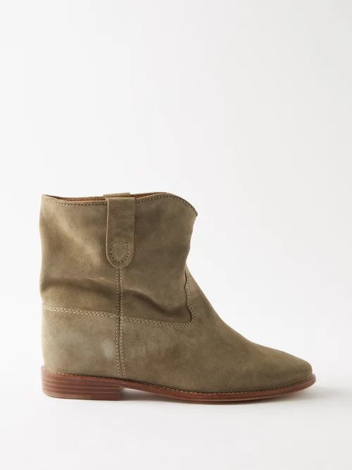 Crisi Suede Ankle Boots - Womens - Beige