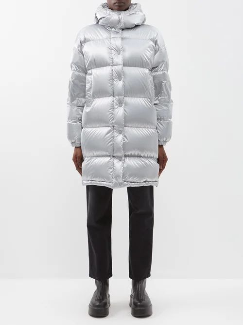 Gaou Hooded Quilted Down Coat - Womens - Silver