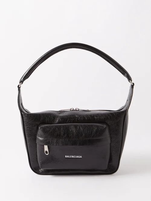 Raver Medium Creased-leather Shoulder Bag - Womens - Black