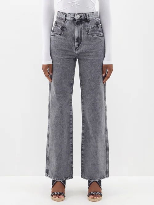 Dileskoa High-rise Straight-leg Jeans - Womens - Dark Grey