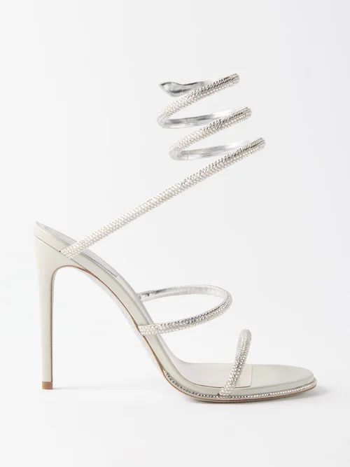 Cleo 105 Crystal-embellished Satin Sandals - Womens - Silver