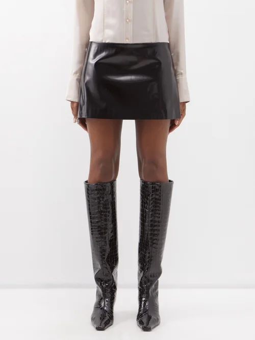 Irella Rubber Mini Skirt - Womens - Black
