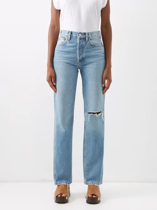 90s High-rise Straight-leg Jeans - Womens - Denim