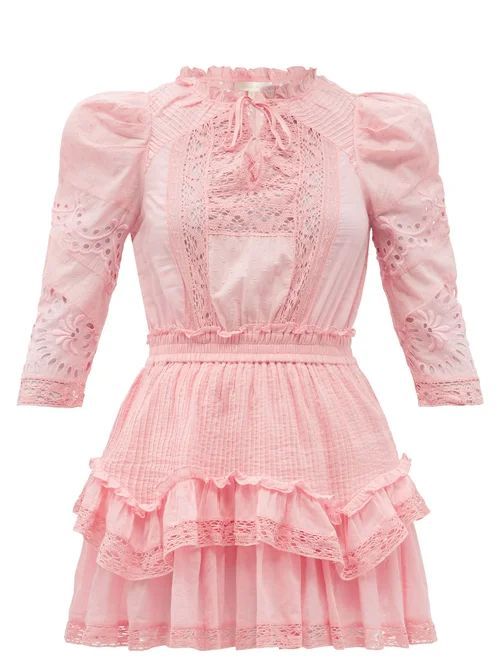 Loveshackfancy - Isidore Broderie-anglaise Cotton Sun Dress - Womens - Light Pink