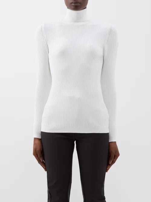 Ancelled Ecovero Ribbed-knit Sweater - Womens - White
