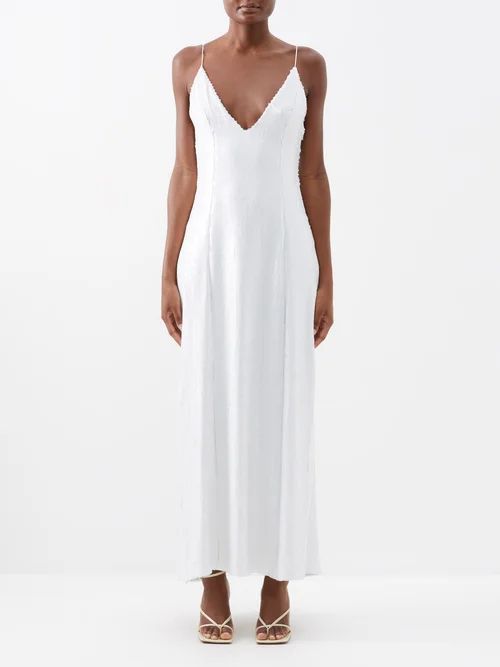 Carina Sequinned Maxi Dress - Womens - White