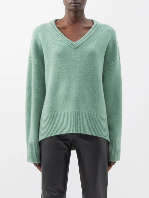 Battersea V-neck Cashmere Sweater - Womens - Light Green