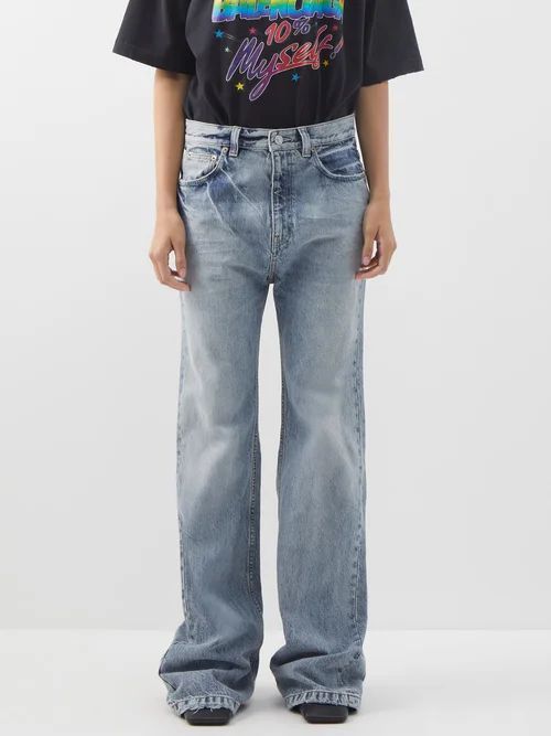 Distressed Flared Jeans - Womens - Denim