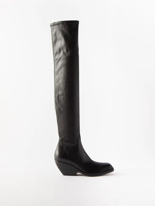 Hooper Stretch-leather Over-the-knee Boots - Womens - Black