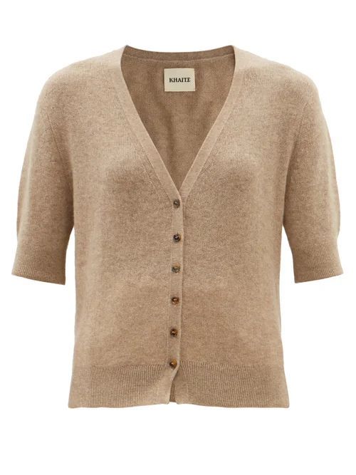 Dianna Cashmere-blend Cropped Cardigan - Womens - Light Brown