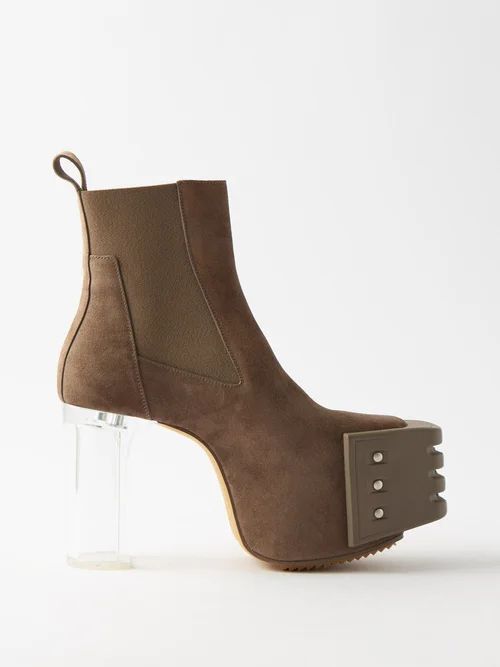 Beatle Capped-toe Suede Platform Boots - Womens - Brown
