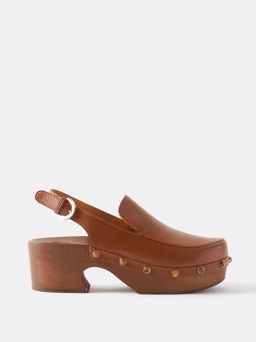 Aurna 20 Leather Clogs - Womens - Brown