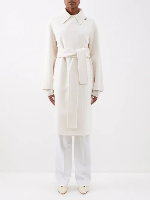 Walmer Belted Wool-blend Coat - Womens - Ivory