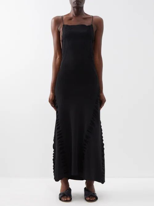 Crema Square-neck Stretch-knit Dress - Womens - Black