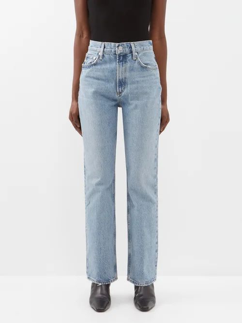 Vintage High-rise Organic-cotton Bootcut Jeans - Womens - Blue