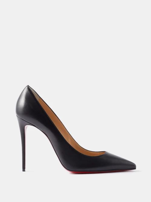 Kate 100 Point-toe Leather Pumps - Womens - Black