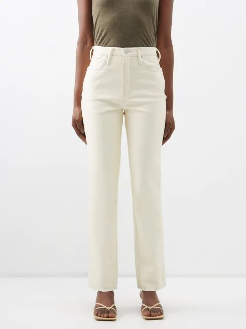 High 'n' Tight Recycled-leather Trousers - Womens - Ivory