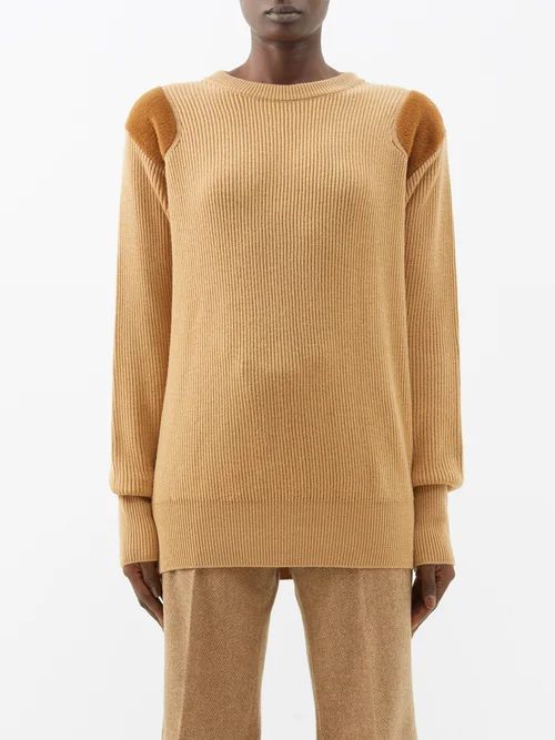 The Lucio Ribbed Wool Sweater - Womens - Brown Multi