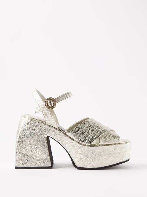 Bulla Joni 85 Metallic-leather Sandals - Womens - Silver