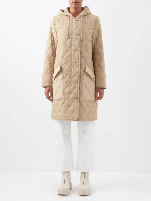 Roxby Quilted Nylon-canvas Coat - Womens - Beige