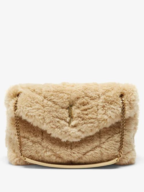 Loulou Small Quilted Shearling Shoulder Bag - Womens - Beige