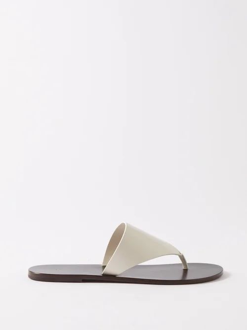 Avery Leather Sandals - Womens - White Black
