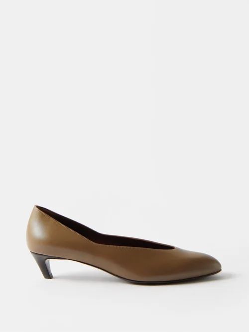 Almond 35 Leather Pumps - Womens - Light Brown