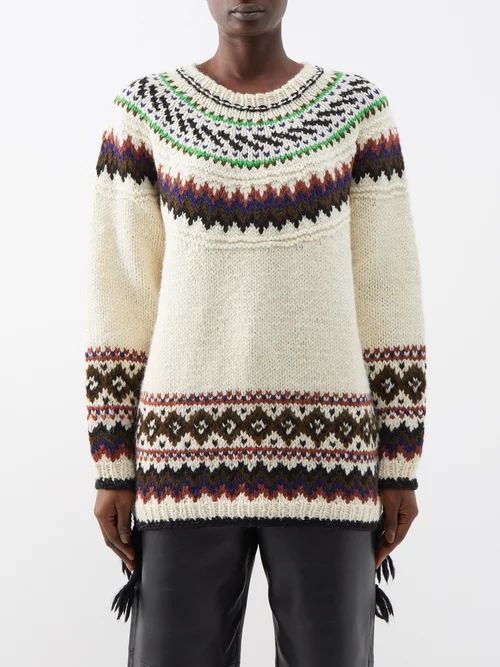Fair Isle-intarsia Wool Sweater - Womens - Cream Multi