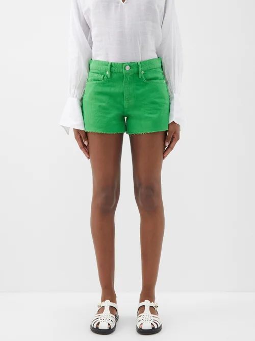 Le Brigette Denim Shorts - Womens - Green
