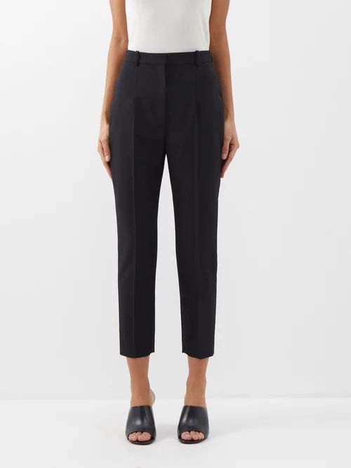 High-rise Crepe Suit Trousers - Womens - Black