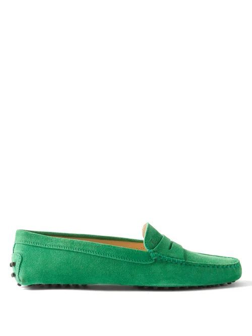 Gommino Suede Loafers - Womens - Green