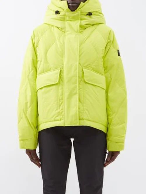 Alpine Quilted Nylon Hooded Ski Jacket - Womens - Yellow